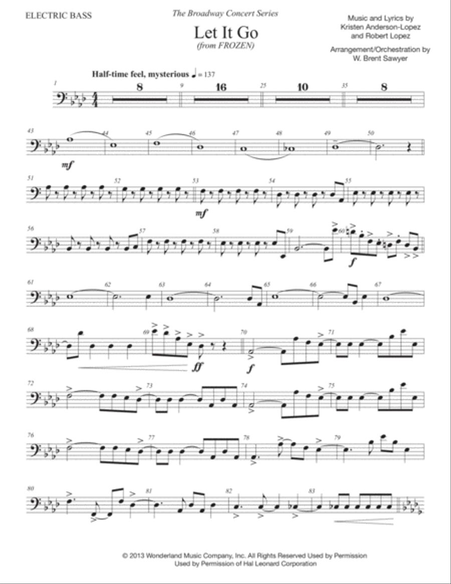 Let It Go (from Frozen) Bass Guitar scores gallery preview page 2