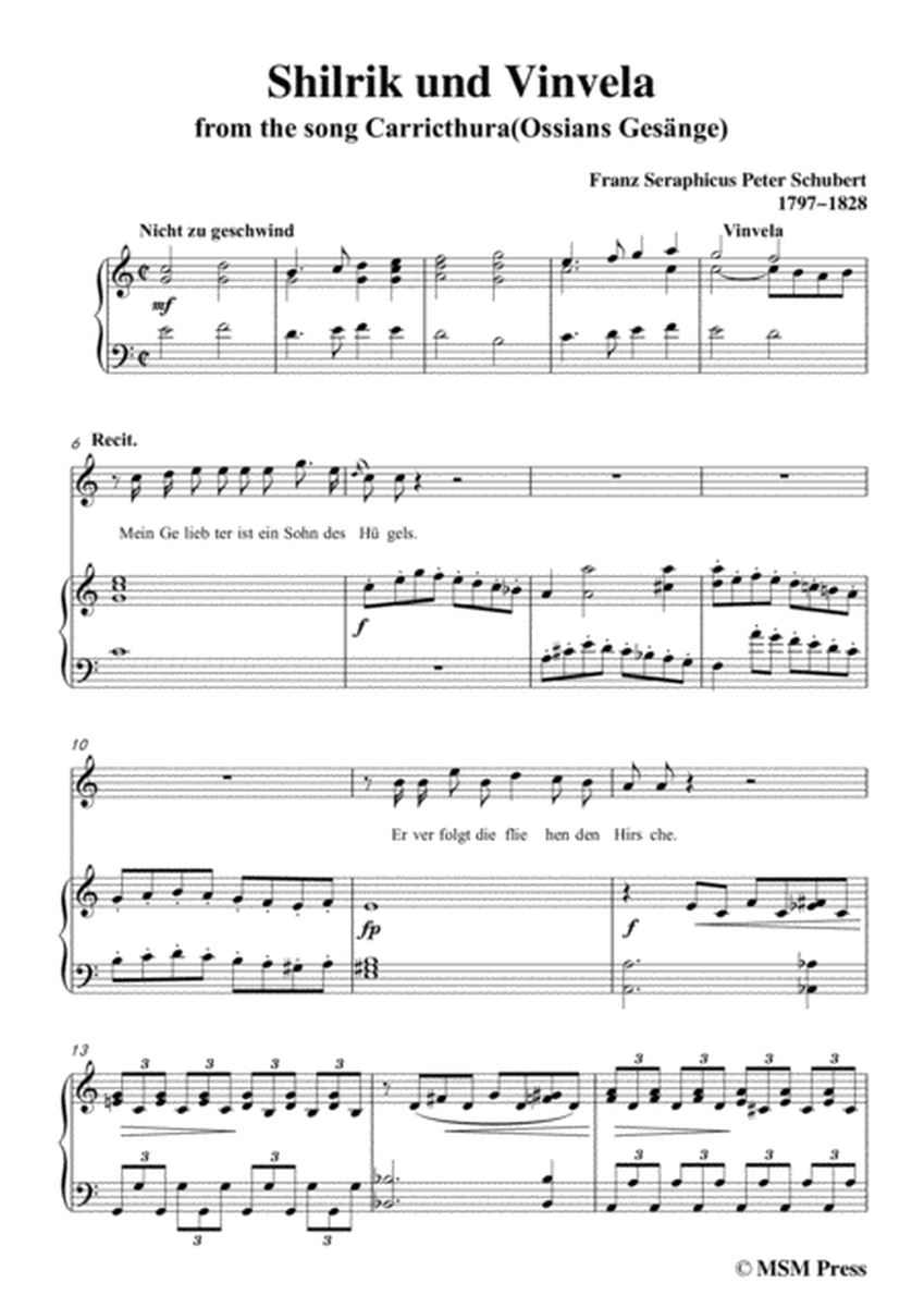 Schubert-Shilrik und Vinvela,in C Major,for Voice&Piano image number null