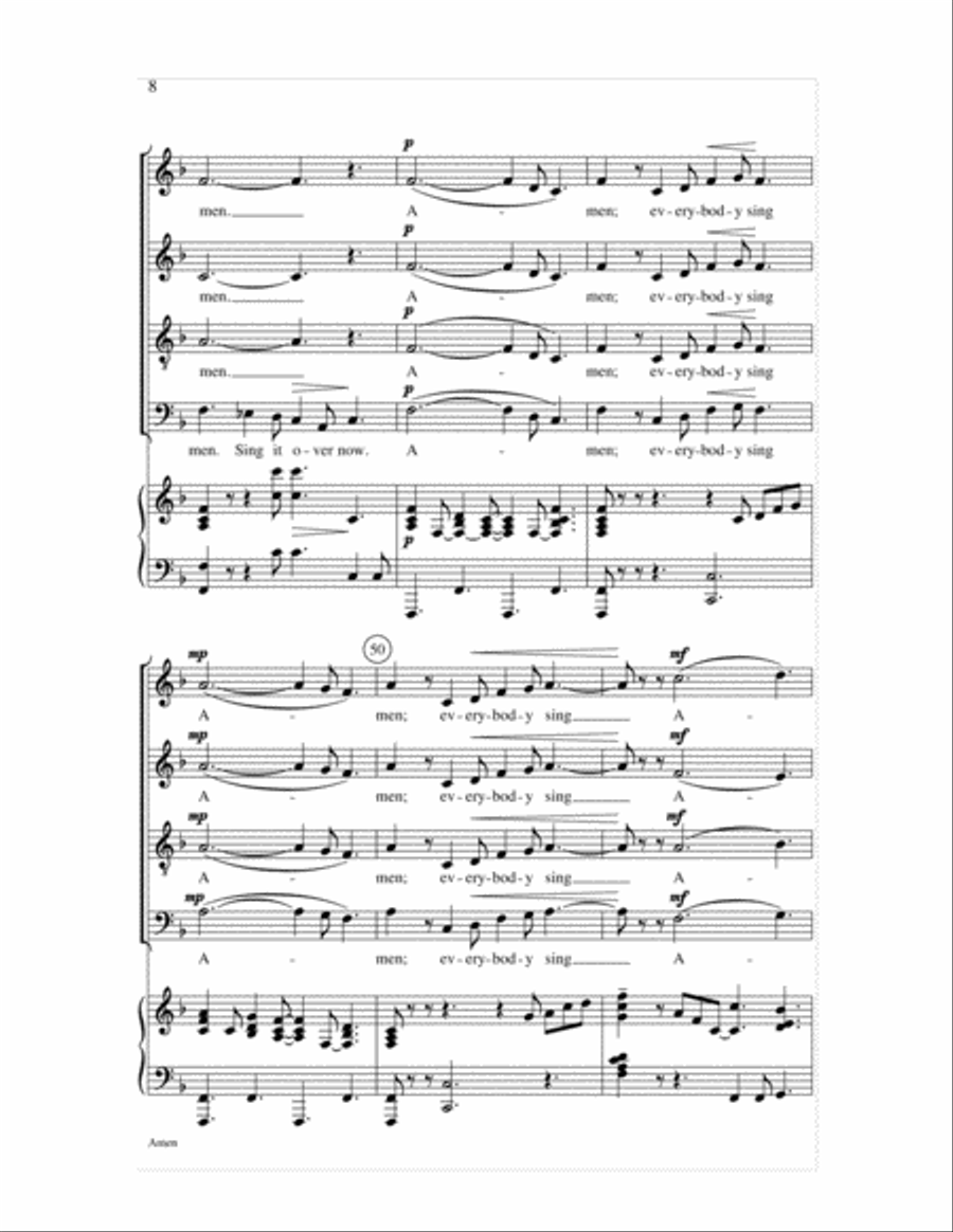 Amen 4-Part scores gallery preview page 8