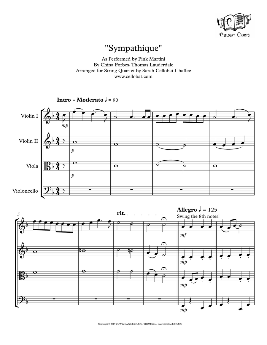 Sympathique String Quartet scores gallery preview page 1