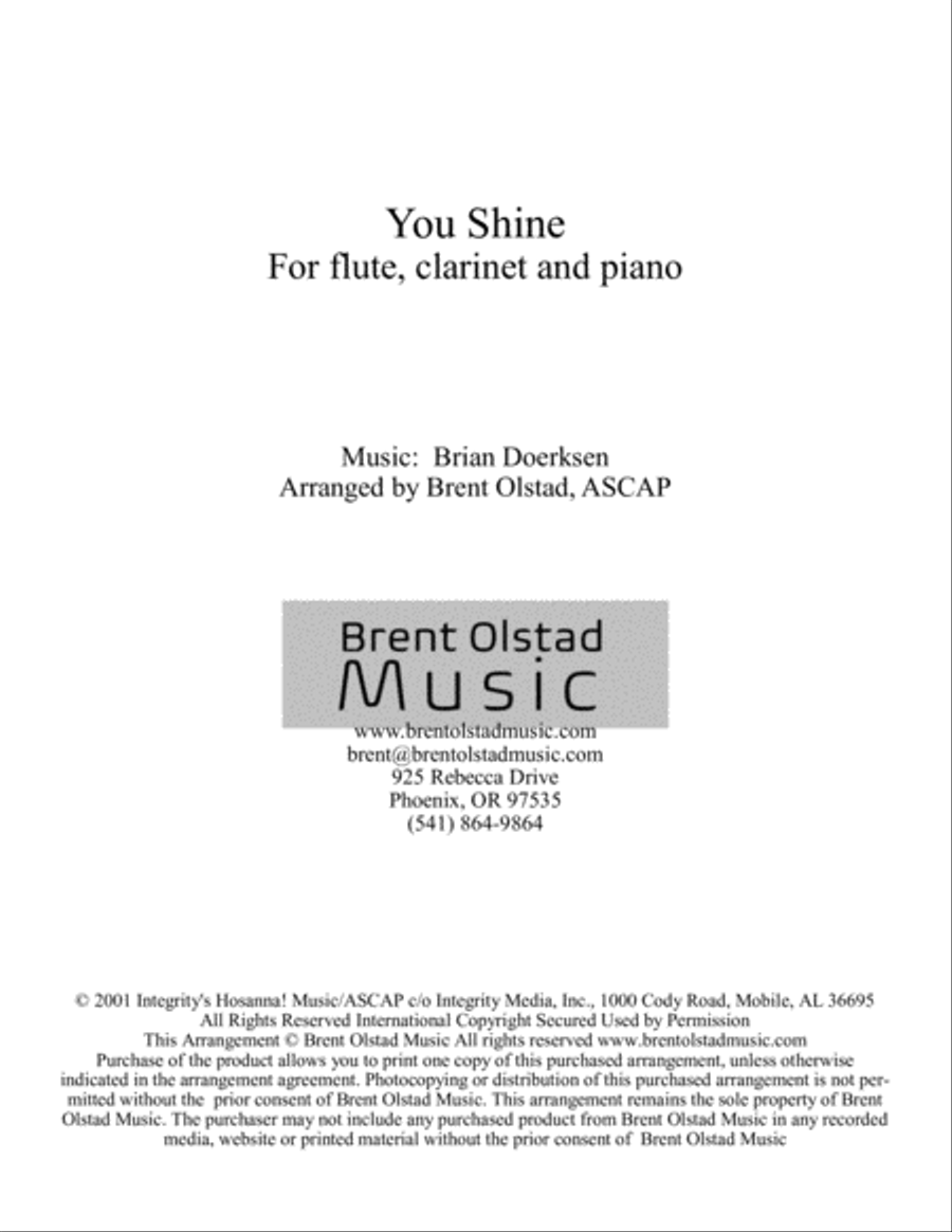 You Shine You Shine Small Ensemble scores gallery preview page 1