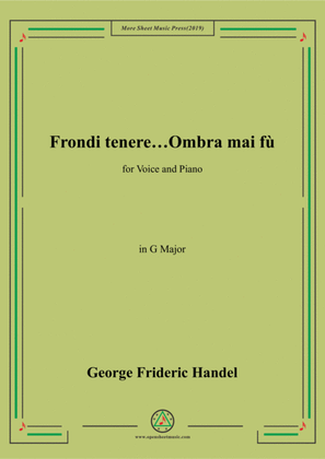 Book cover for Handel-Frondi tenere...Ombra mai fù in G Major,for Voice and Piano