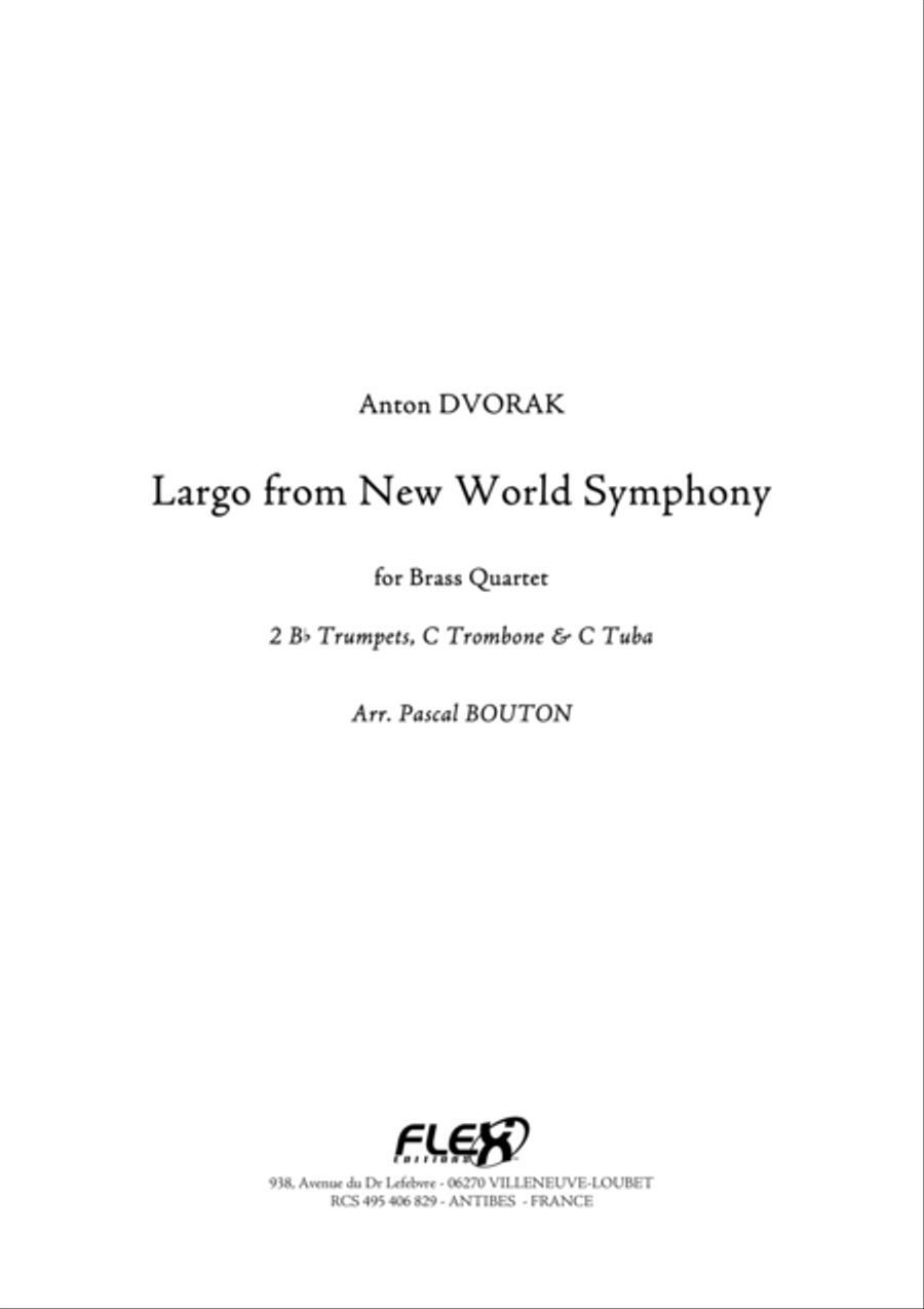 Largo from New Word Symphony Brass Quartet scores gallery preview page 1