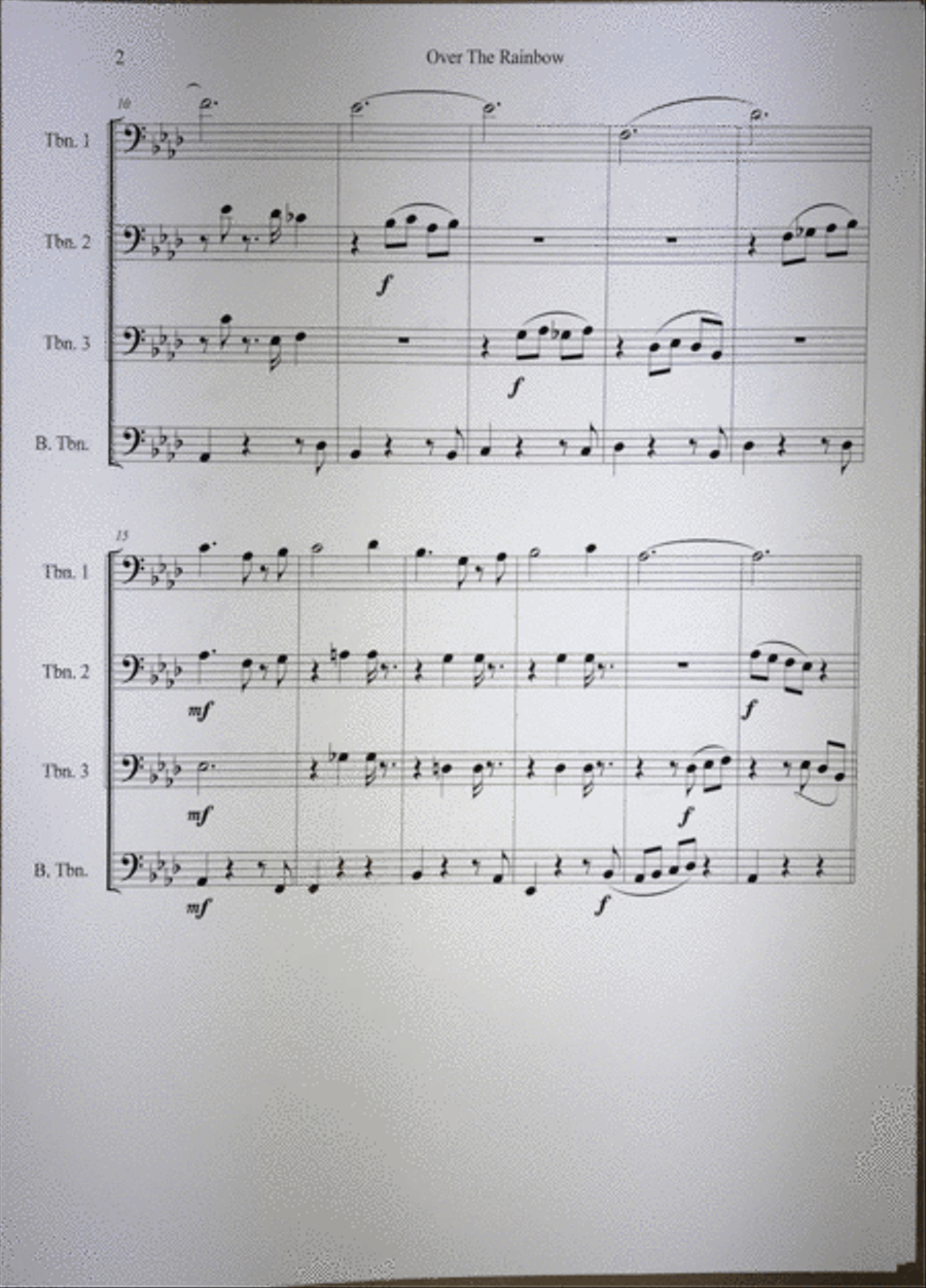 Over The Rainbow Brass Ensemble scores gallery preview page 2