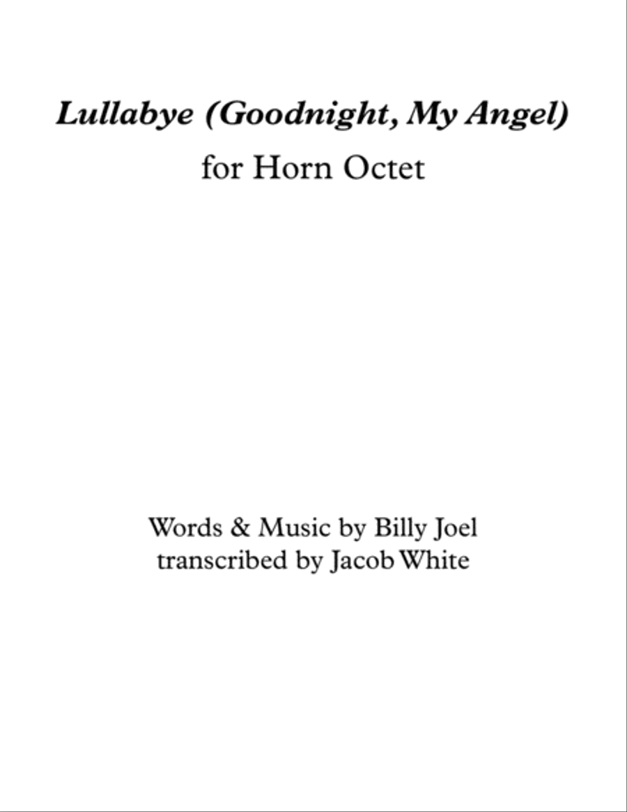 Lullabye (Goodnight, My Angel) Horn scores gallery preview page 1