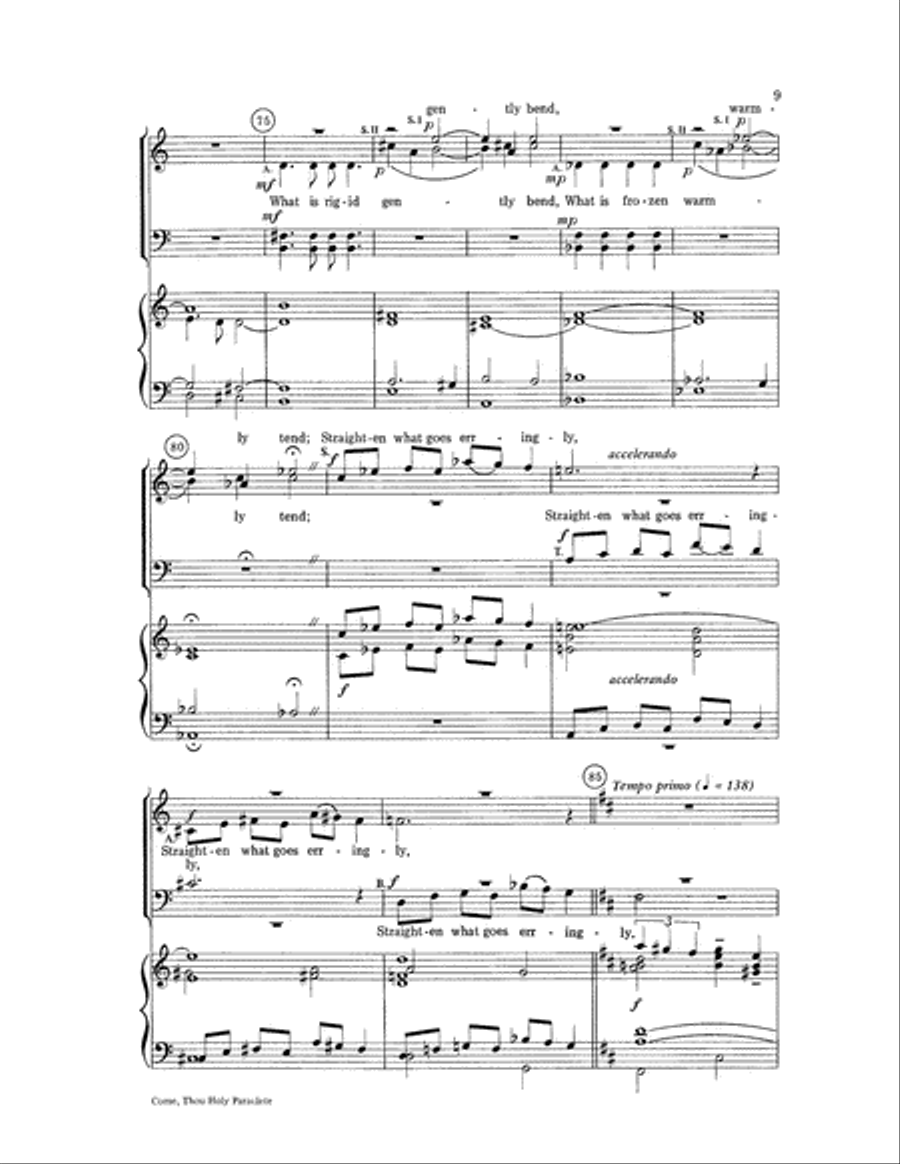 Come, Thou Holy Paraclete 4-Part scores gallery preview page 9