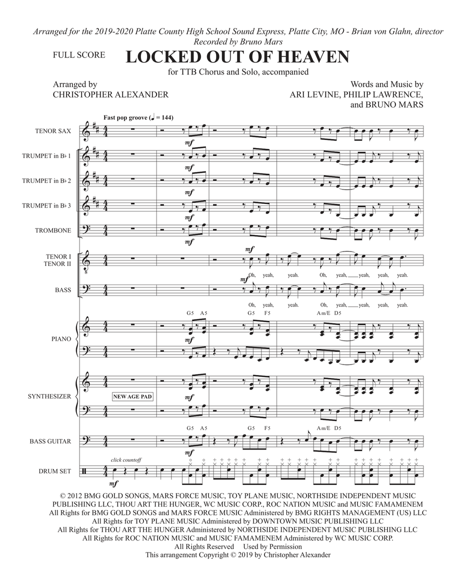 Locked Out Of Heaven Large Ensemble scores gallery preview page 4