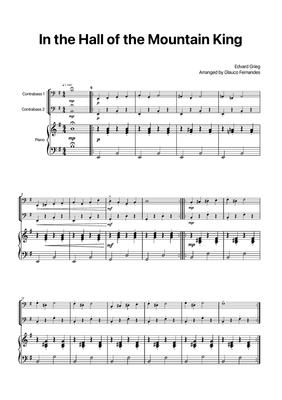 Book cover for In the Hall of the Mountain King - Double Bass Duet with Piano