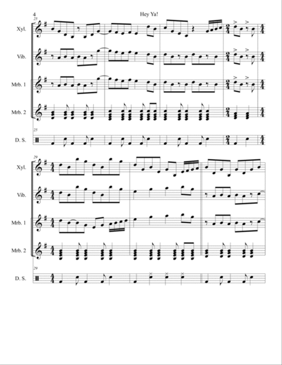 Hey Ya! Percussion Ensemble scores gallery preview page 4