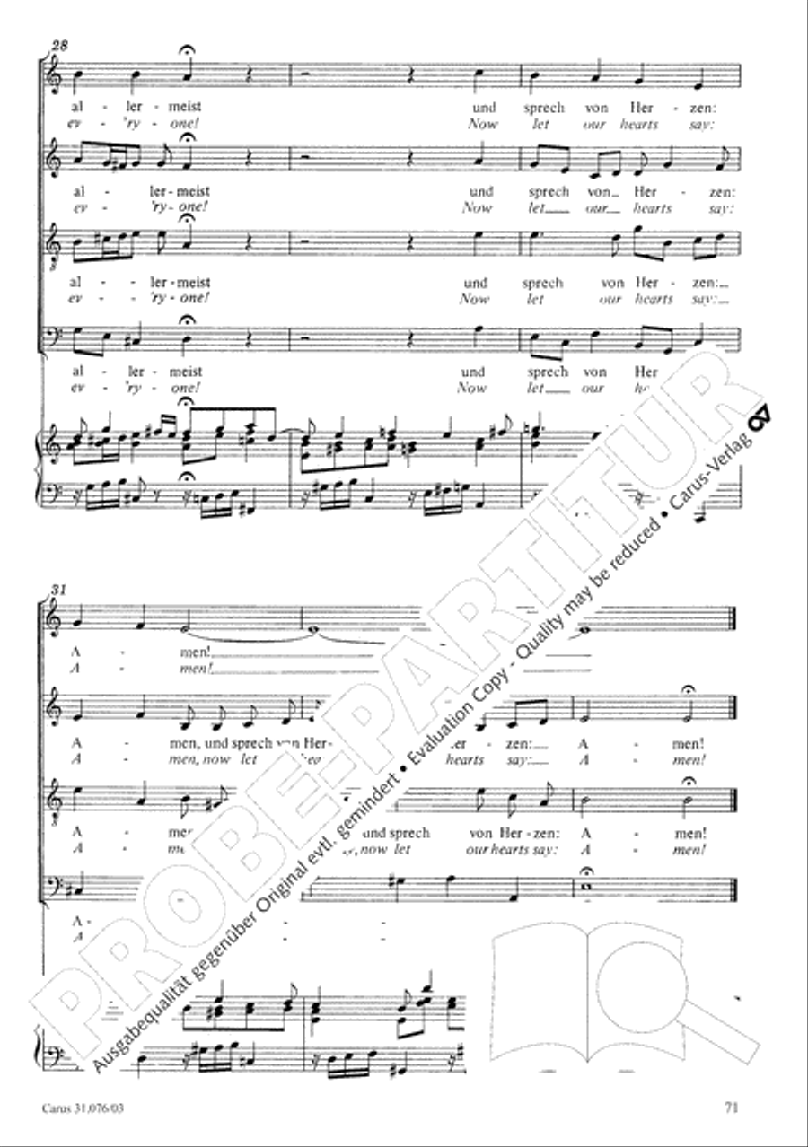 The heavens are telling the Father's glory (Die Himmel erzahlen die Ehre Gottes) 4-Part scores gallery preview page 72