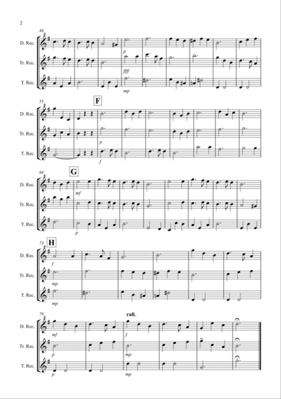 Silent Night for Recorder Trio Recorder scores gallery preview page 2