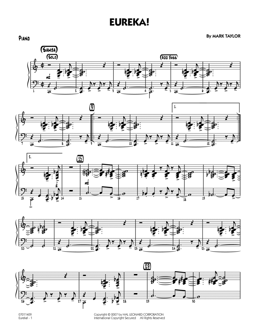 Eureka! - Piano Eureka! - Piano Piano scores gallery preview page 1