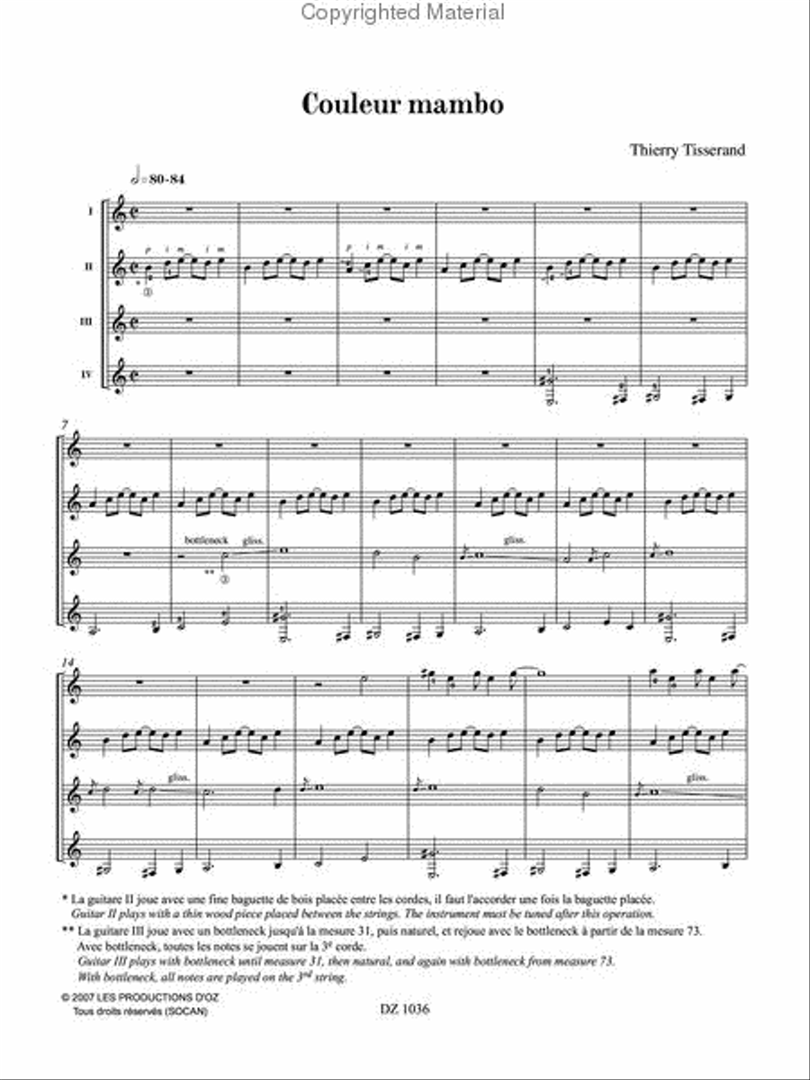 Couleur mambo Guitar Ensemble scores gallery preview page 2