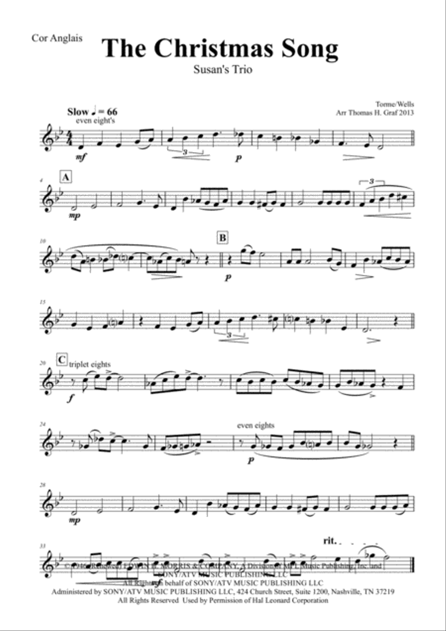Christmas Song Woodwind Trio scores gallery preview page 4