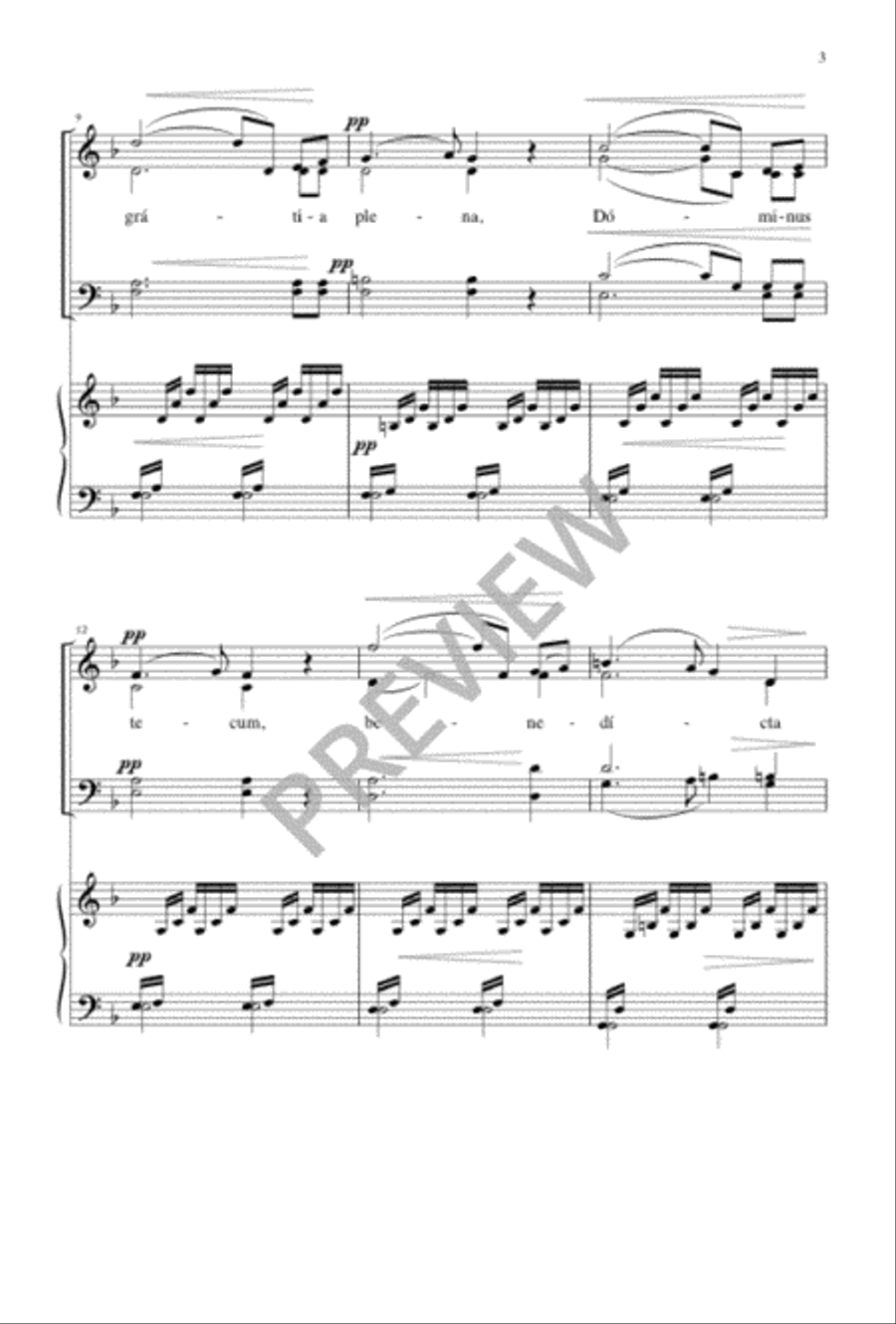 Ave Maria Ave Maria 4-Part scores gallery preview page 3