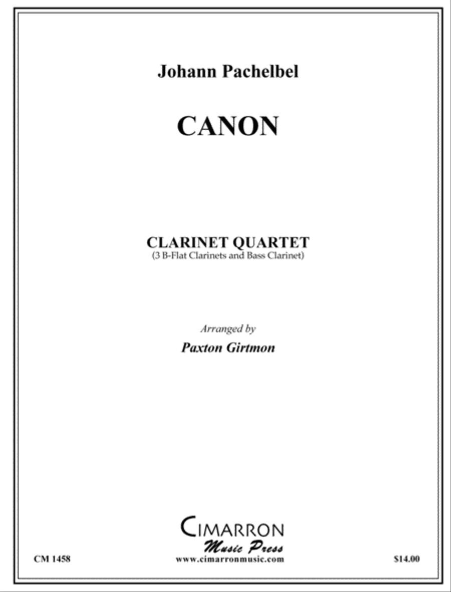 Canon Clarinet Quartet scores gallery preview page 1