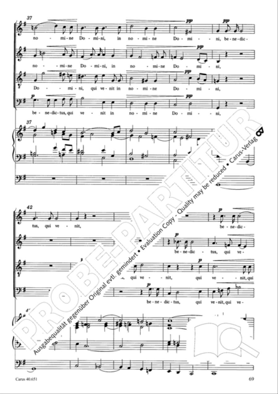 Mass in D Major (Missa in D) 4-Part scores gallery preview page 78