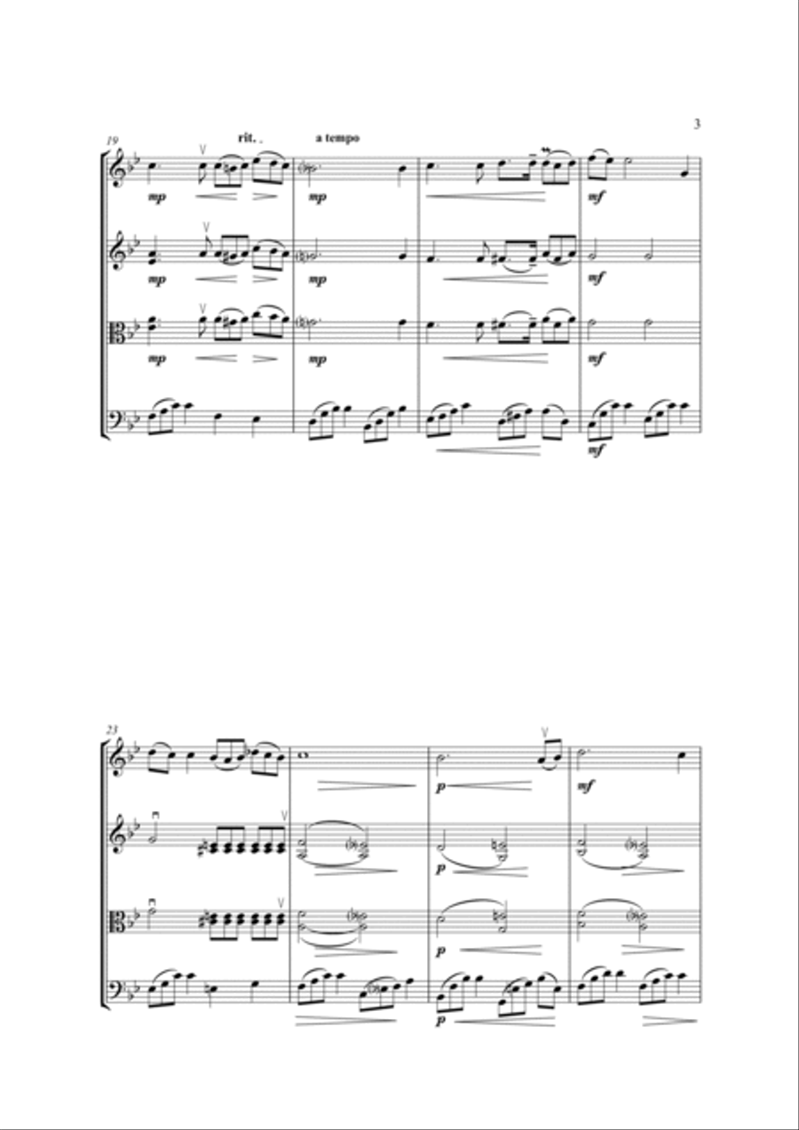 AVE MARIA - Schubert - String Trio, Intermediate Level for 2 violins and cello or violin, viola and Cello scores gallery preview page 6