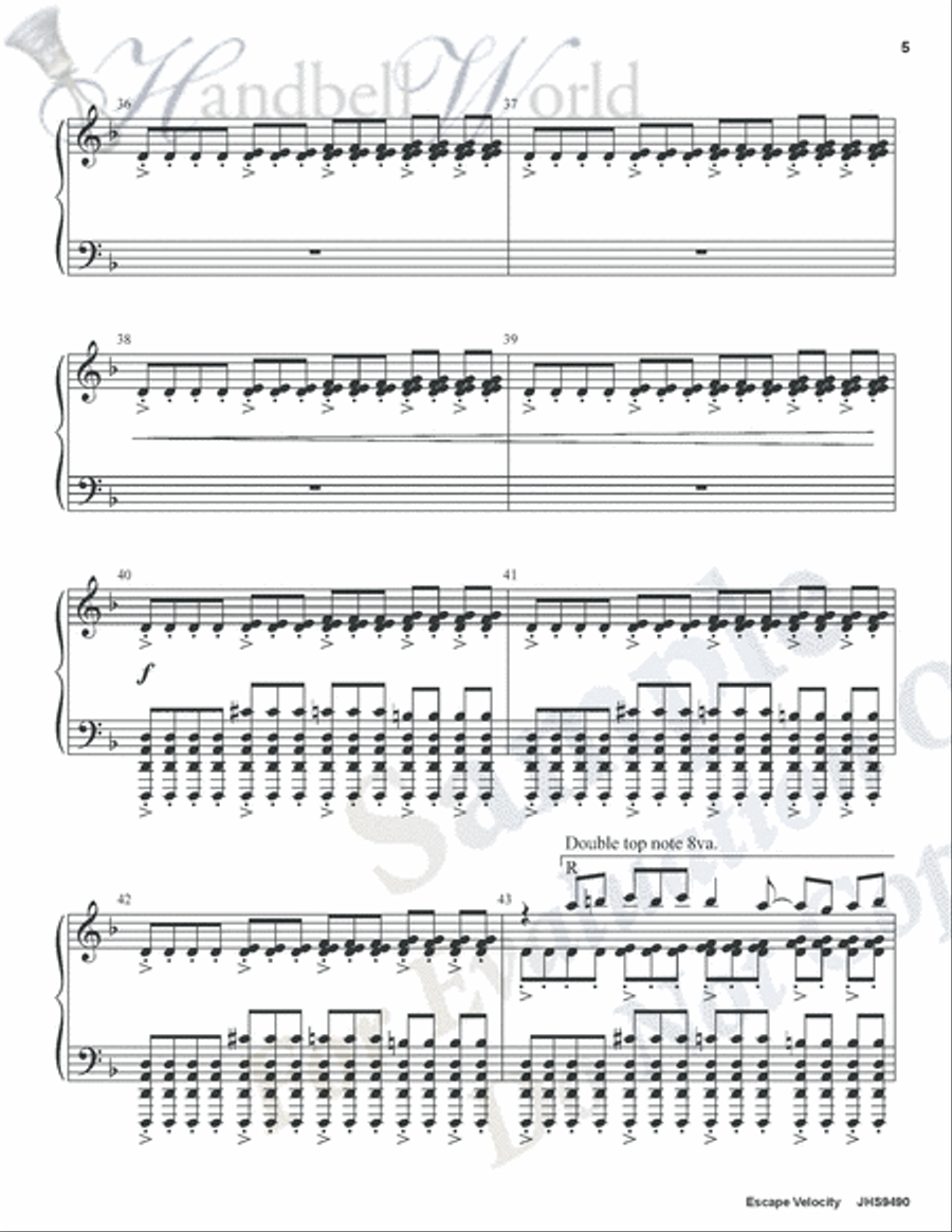 Escape Velocity Handbell Choir scores gallery preview page 5