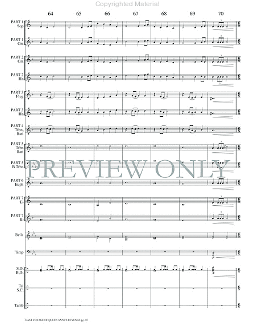 The Last Voyage of the Queen Anne's Revenge Concert Band scores gallery preview page 12
