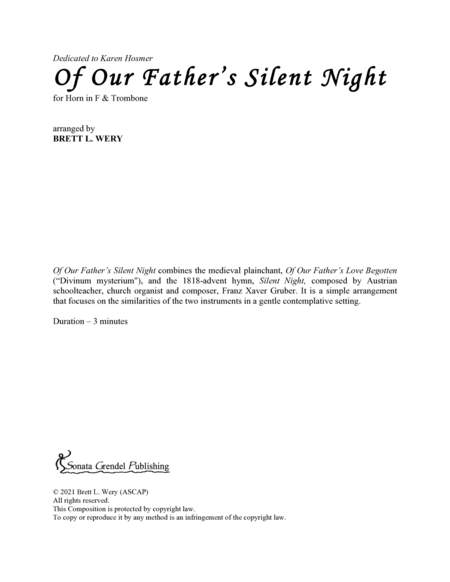 Of our Father's Silent Night (for Horn & Trombone) image number null