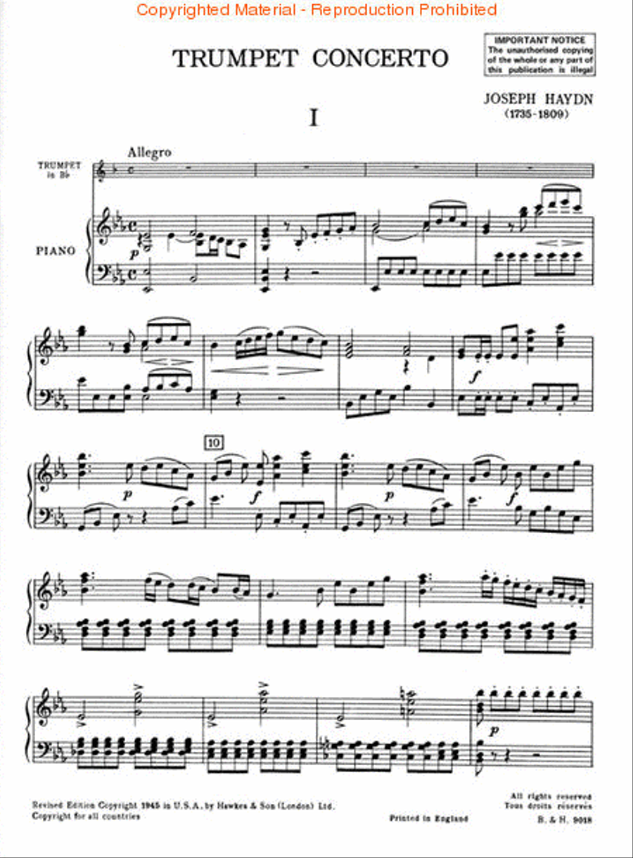 Trumpet Concerto in E-Flat Trumpet Solo scores gallery preview page 2