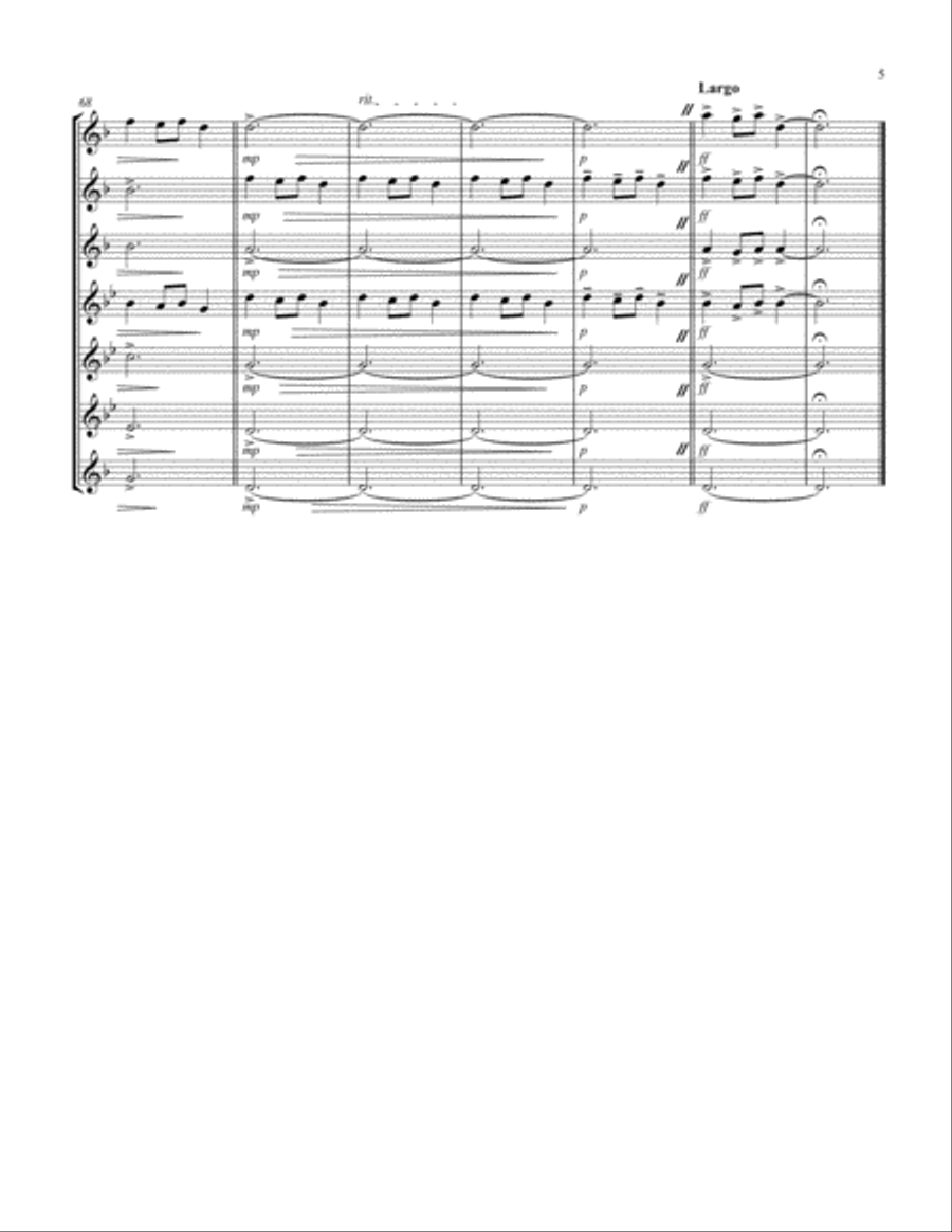 Carol of the Bells (F min) (Saxophone Septet - 3 Alto, 3 Tenor, 1 Bari) Woodwind Ensemble scores gallery preview page 5