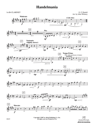 Handelmania: 1st B-flat Clarinet