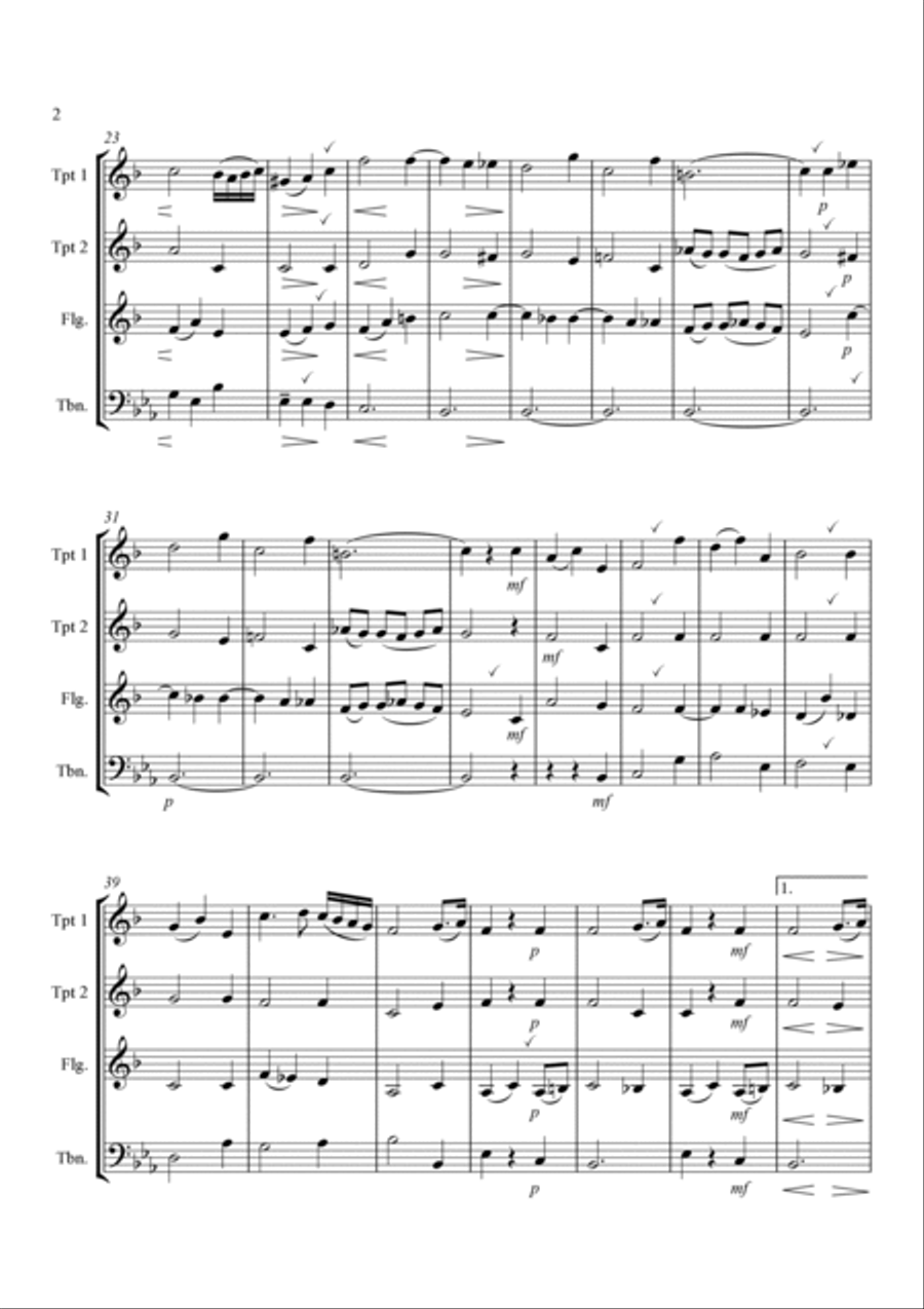 Schubert's Theme Brass Ensemble scores gallery preview page 2