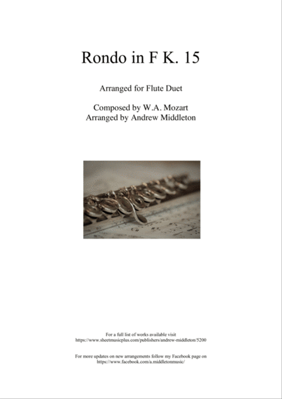 Rondo in F K.15 arranged for Flute Duet Flute Duet scores gallery preview page 1