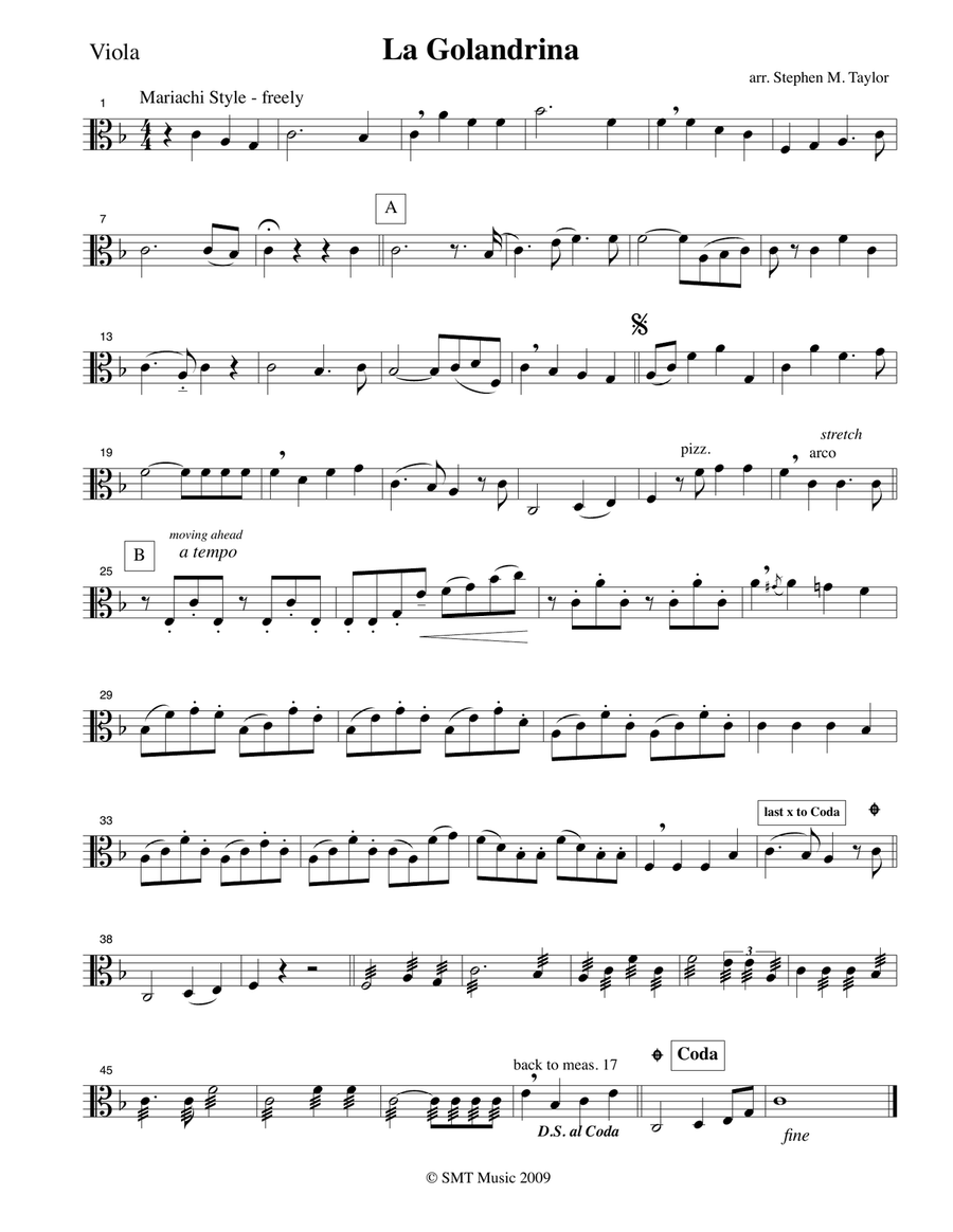 La Golandrina (The Swallow) String Quartet scores gallery preview page 3