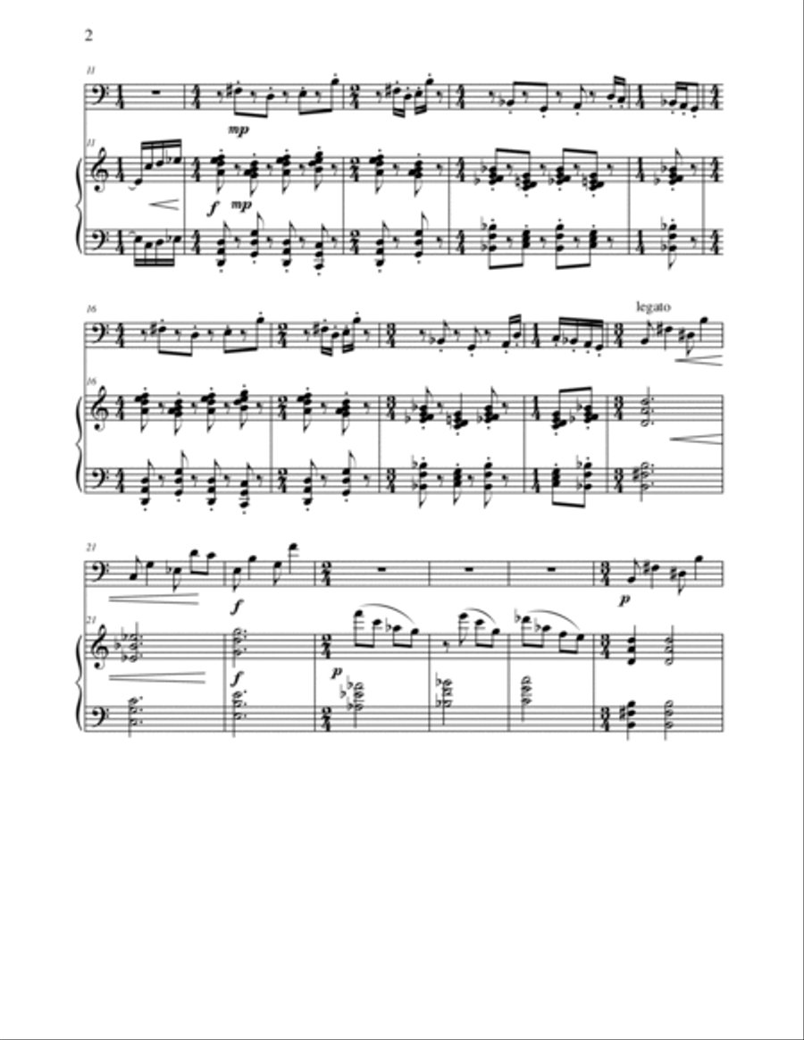 Hallmark (for Bass Trombone and Piano) Trombone Duet scores gallery preview page 2