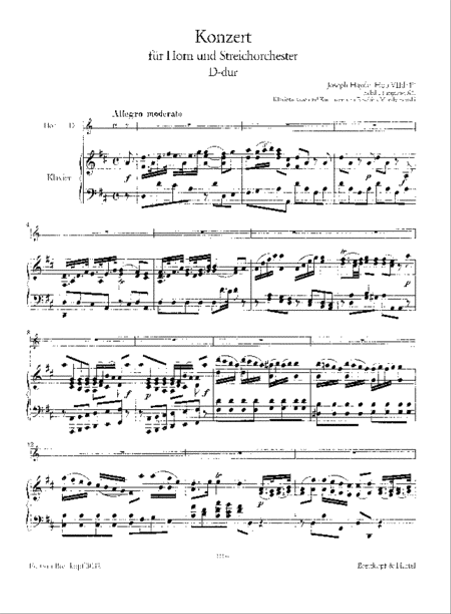 Horn Concerto No. 2 in D major Hob VIId:4* Piano Accompaniment scores gallery preview page 2