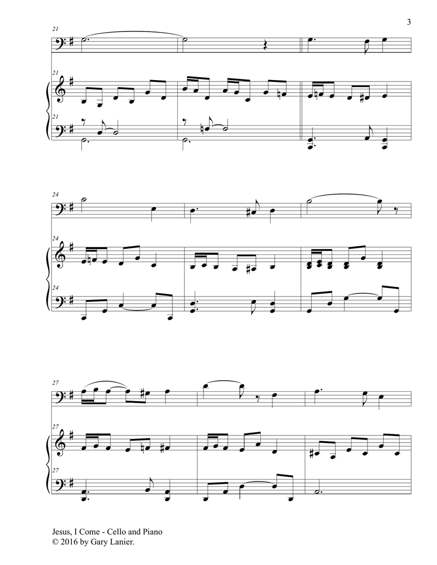 JESUS, I COME (Duet – Cello & Piano with Parts) Piano scores gallery preview page 4