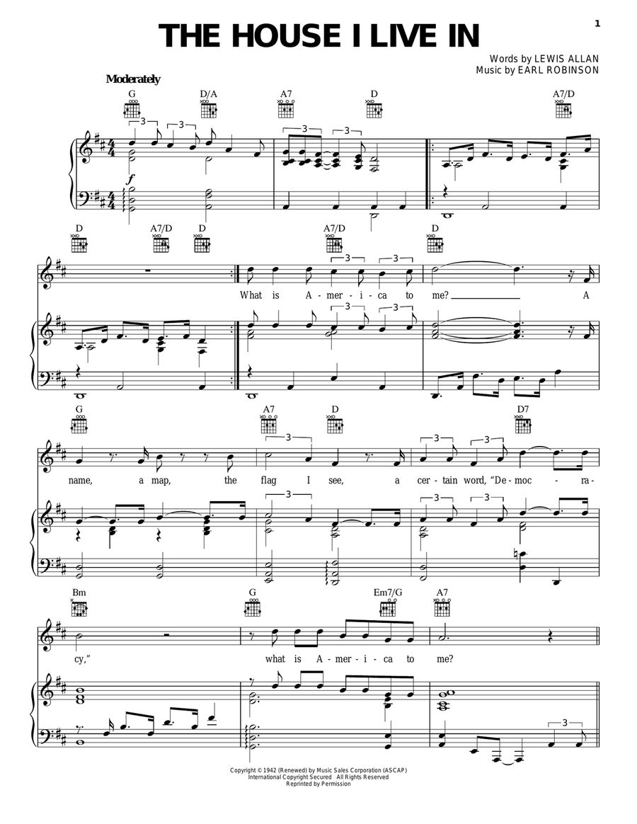 The House I Live In Guitar scores gallery preview page 1
