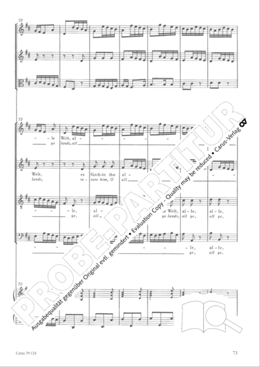 Sing to the Lord a new song (Singet dem Herrn ein neues Lied) 4-Part scores gallery preview page 74