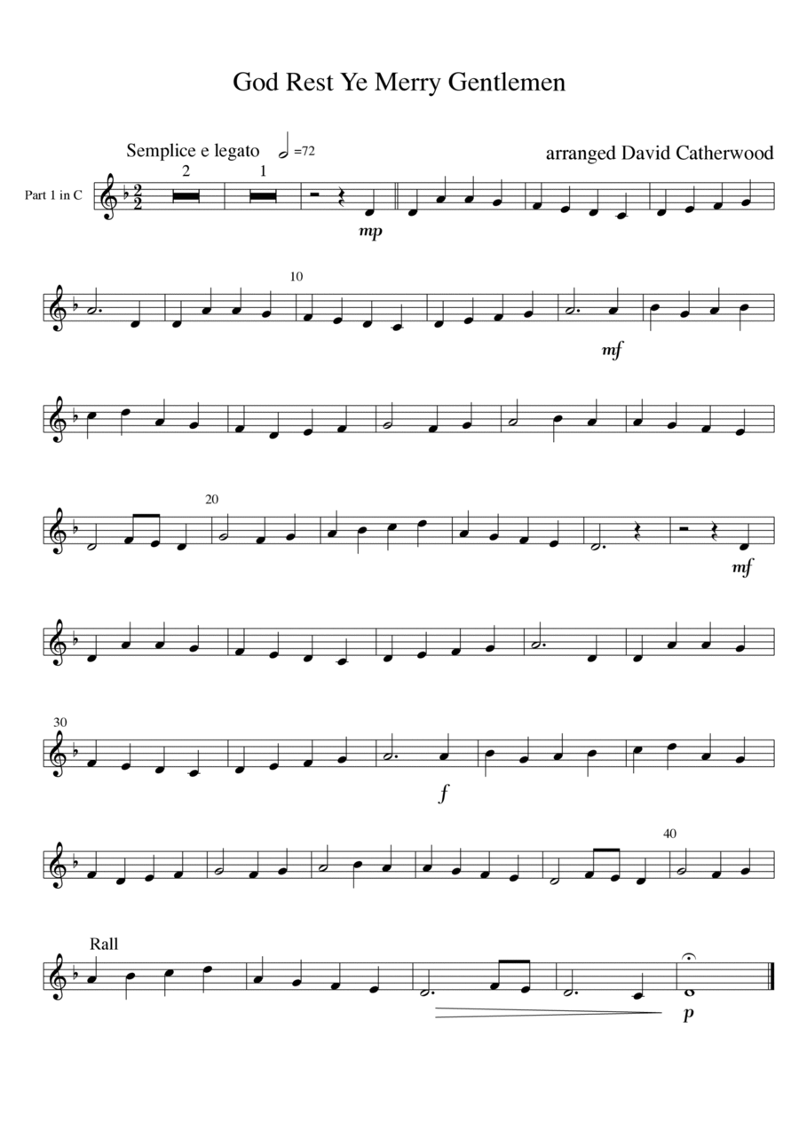 Book cover for 3 Lyrical English Christmas Carols for Flexible ensemble inc. small Brass band arr. by D Catherwood