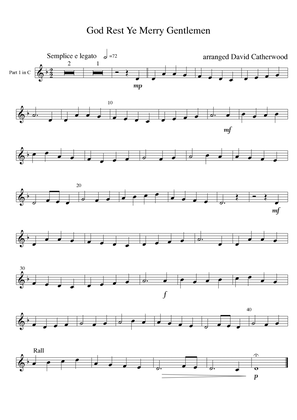 3 Lyrical English Christmas Carols for Flexible ensemble inc. small Brass band arr. by D Catherwood