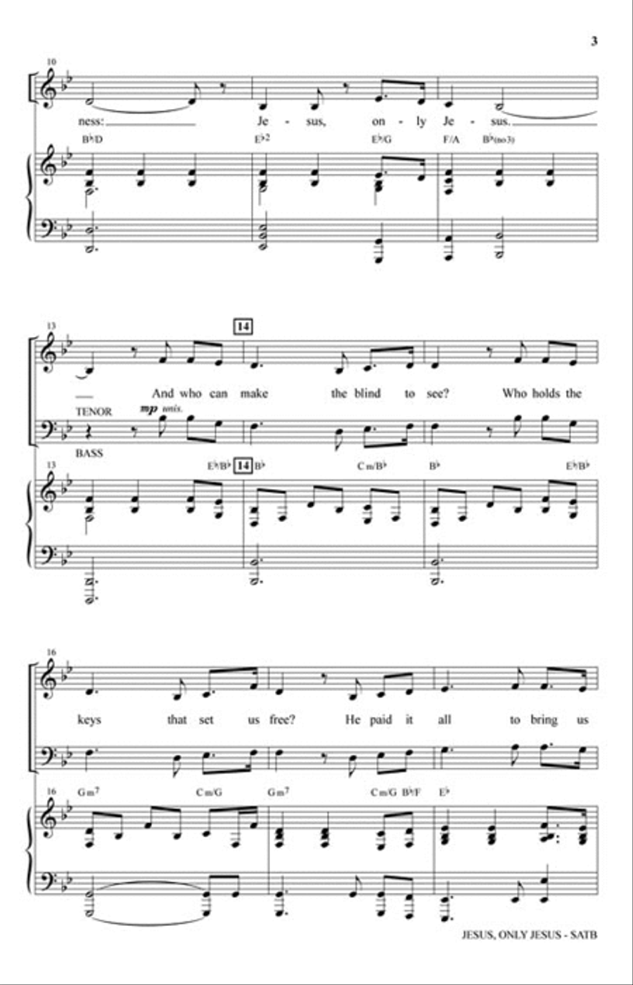 Jesus, Only Jesus Choir scores gallery preview page 3