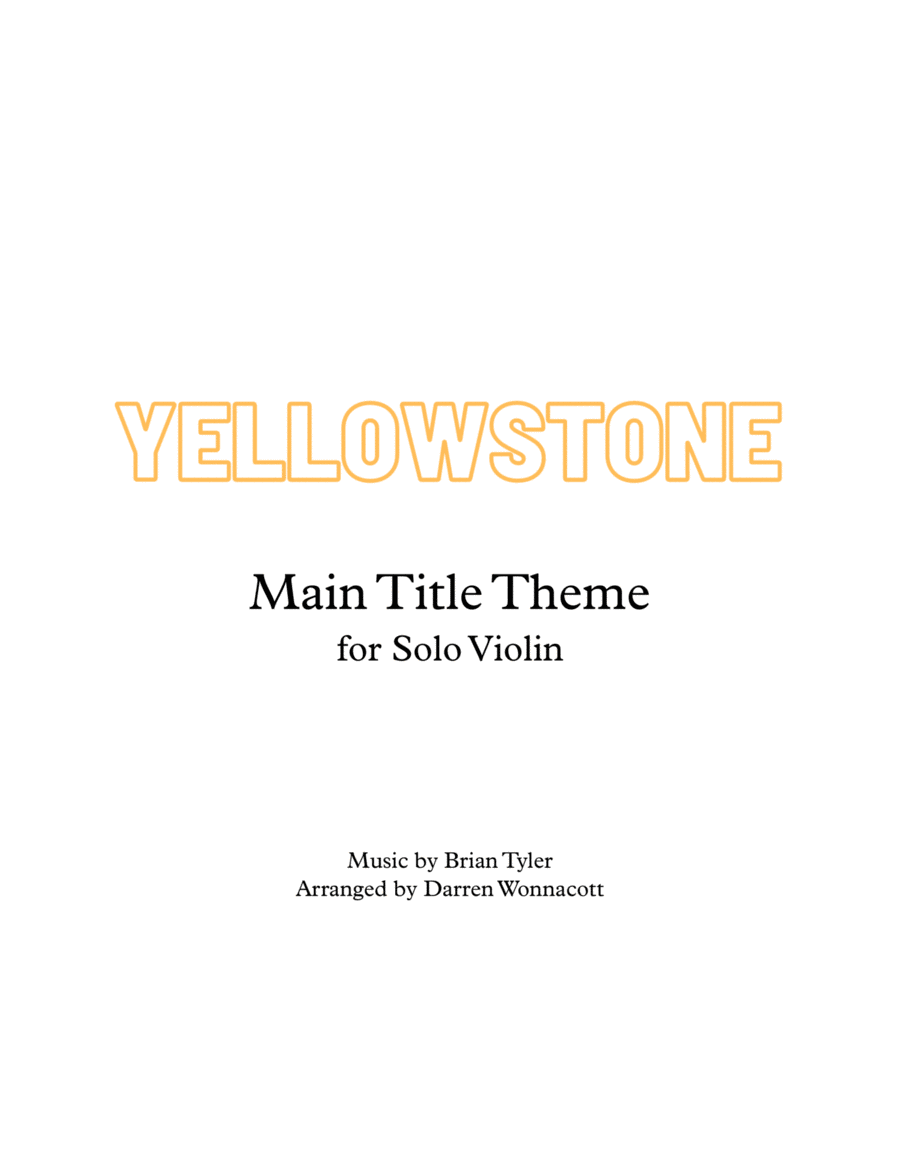 Yellowstone - Main Title Theme Violin Solo scores gallery preview page 1