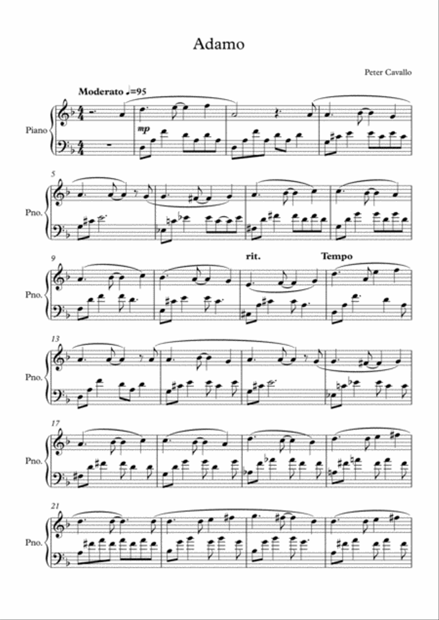 Adamo Piano Solo scores gallery preview page 1