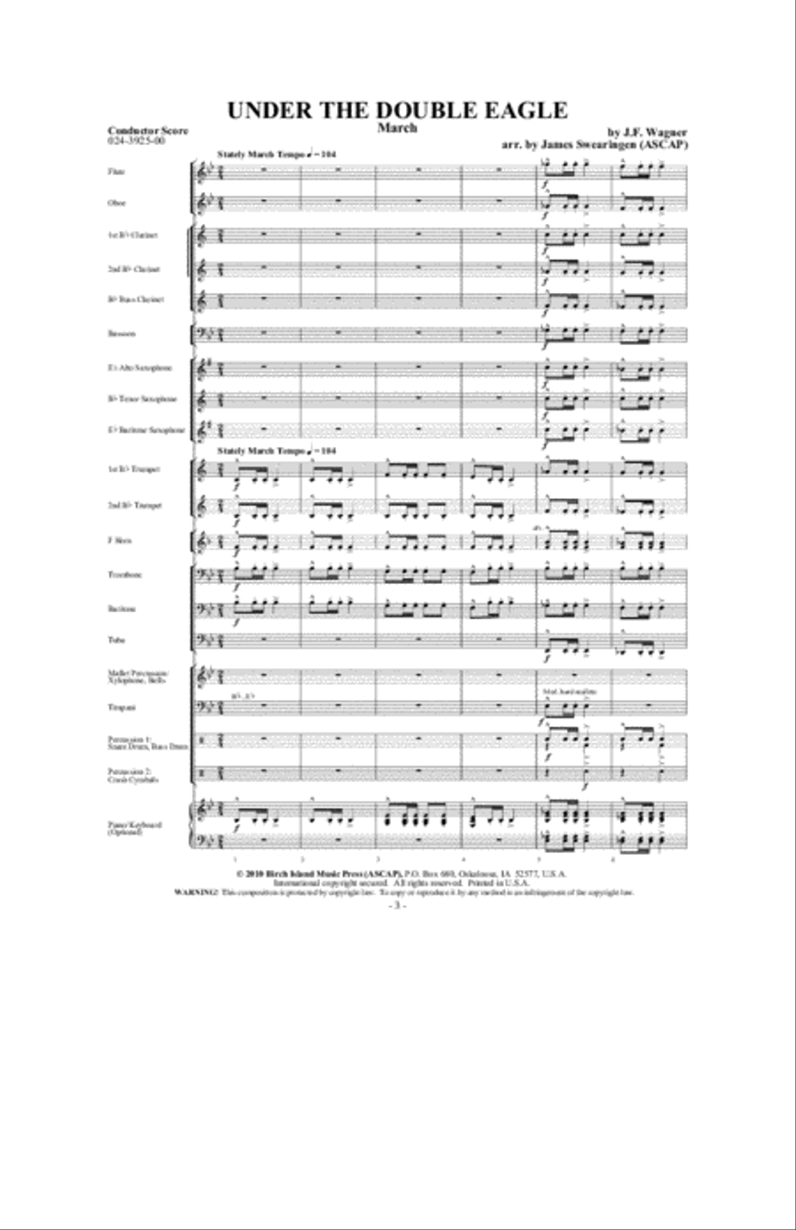 Under the Double Eagle Concert Band scores gallery preview page 2