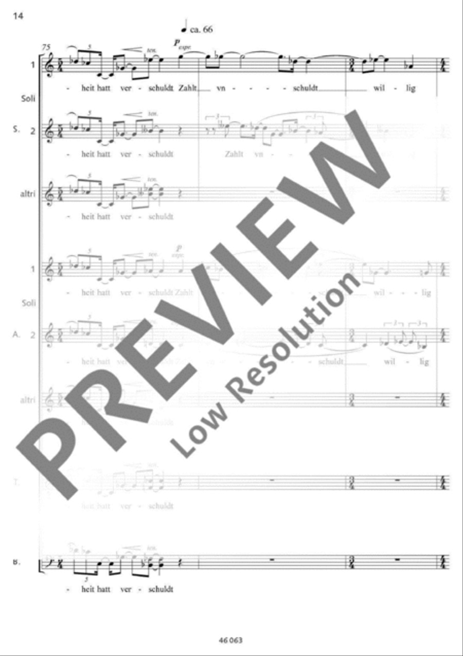 Karfreitags-Sonett 4-Part scores gallery preview page 15