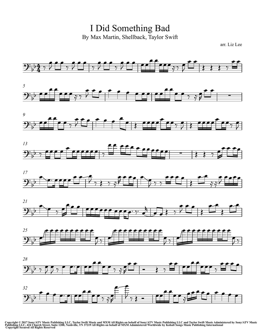 I Did Something Bad Cello Solo scores gallery preview page 2