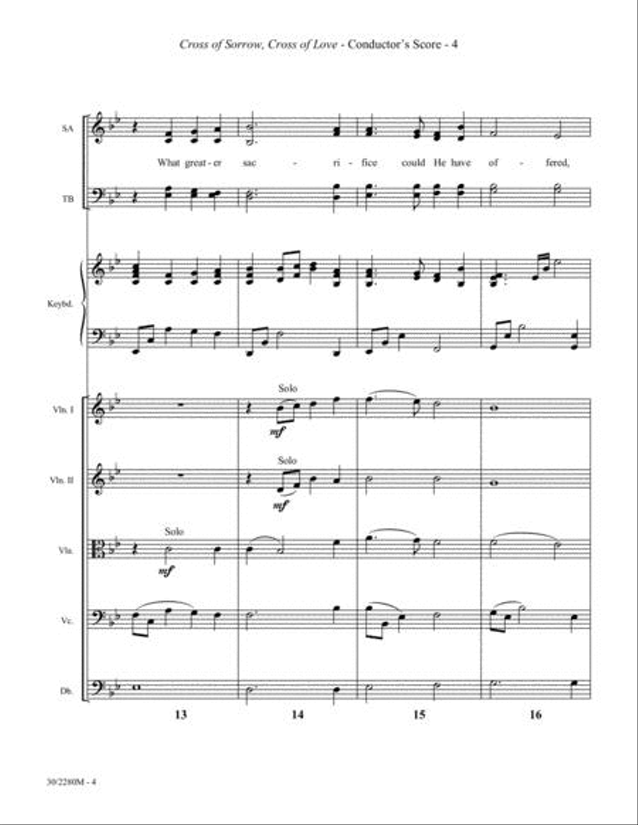Cross of Sorrow, Cross of Love - String Orchestra Score and Parts Choir scores gallery preview page 5