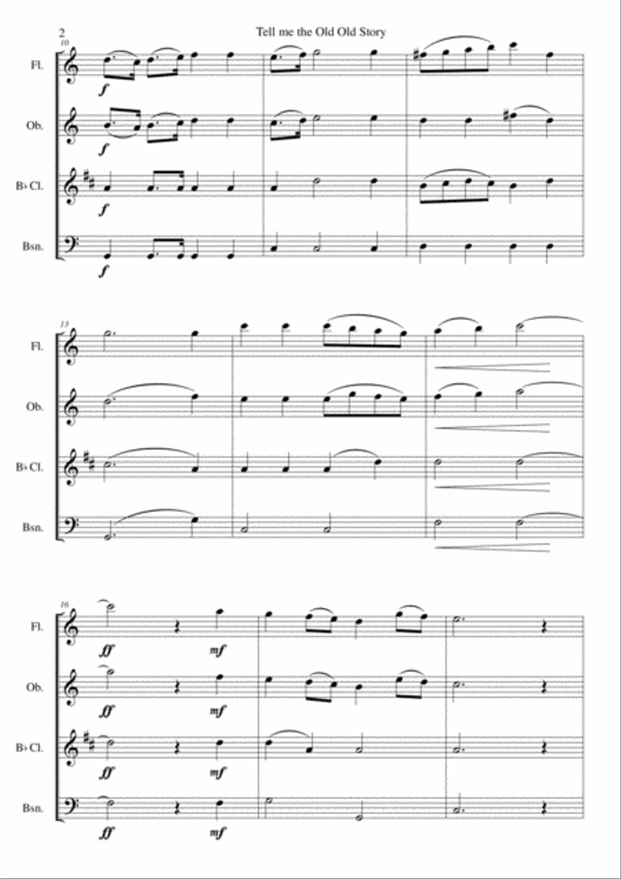 7 Songs of Glory for wind quartet Woodwind Quartet scores gallery preview page 2