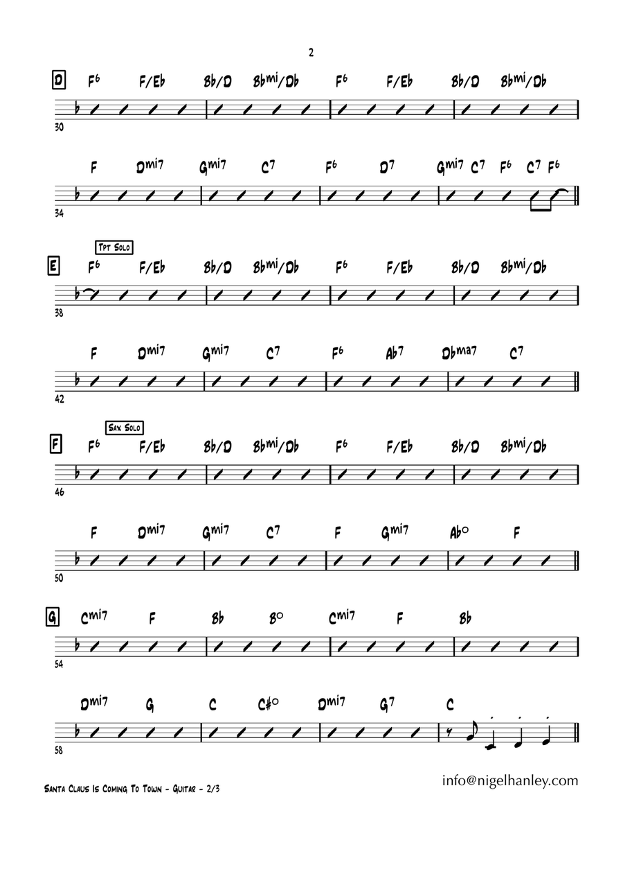 Santa Claus Is Comin' To Town Jazz Ensemble scores gallery preview page 3