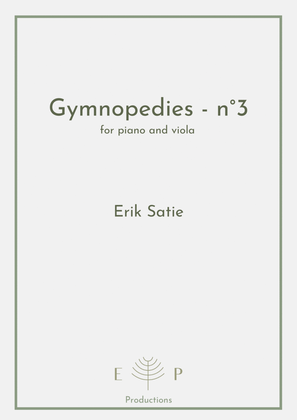 Gymnopedie - n°3 for viola and piano