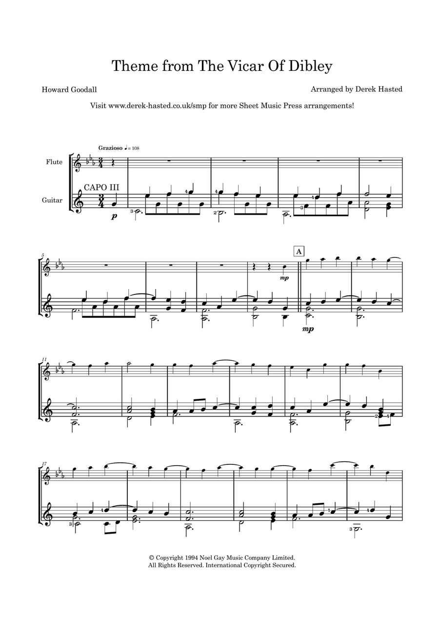Psalm 23 (theme From The Vicar Of Dibley) Flute scores gallery preview page 4
