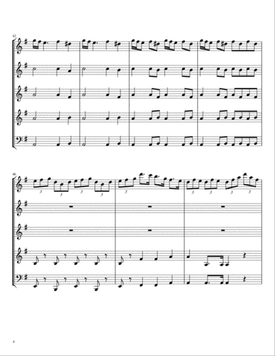 A. Dvorak's 9th Symphony Movement 4 for WW Quintet Woodwind Quintet scores gallery preview page 4
